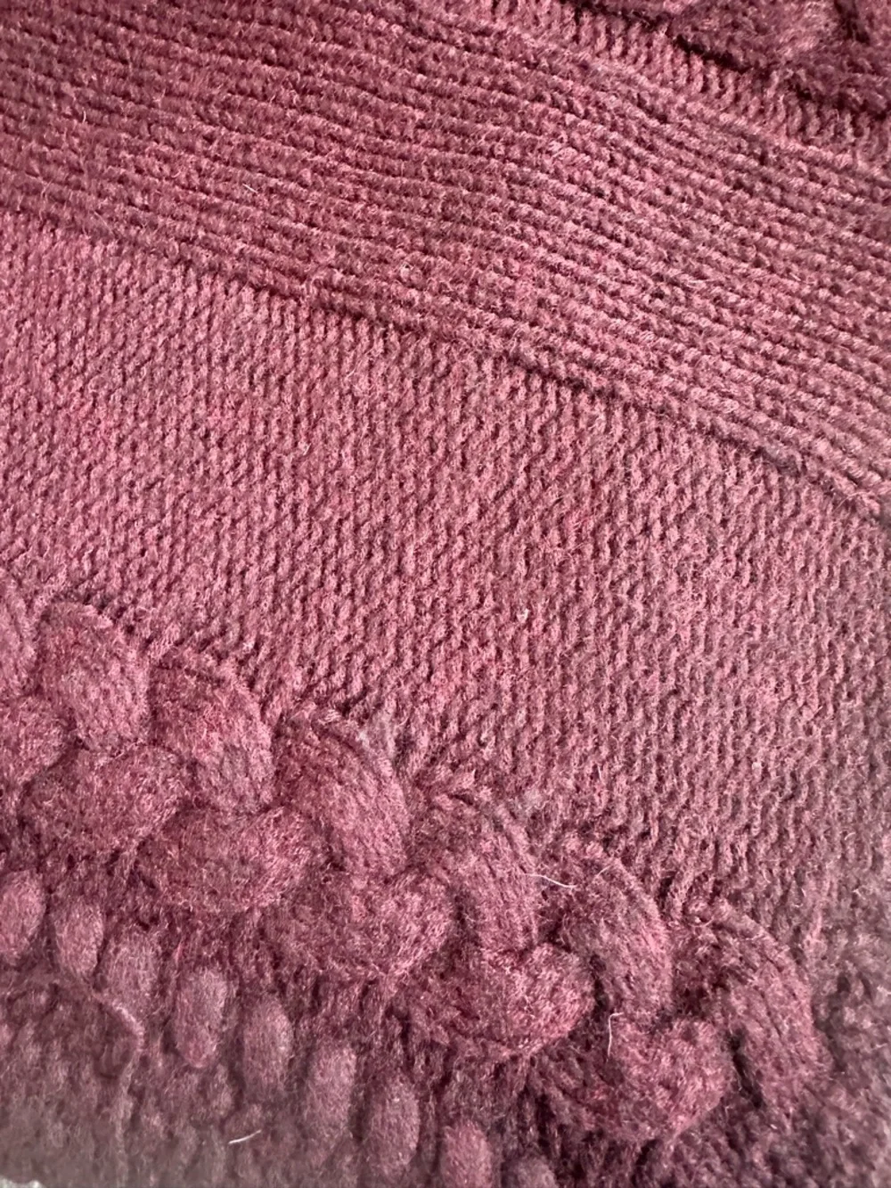 UGG‎ Plum Knit Scarf O/S Cable Knit Chunky Cozy Winter Wrap Shawl